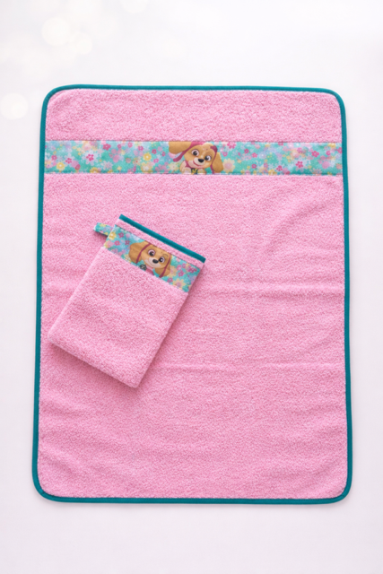 Lot serviette + gant de toilette