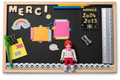 Ardoise « Merci » (Playmobile femme)