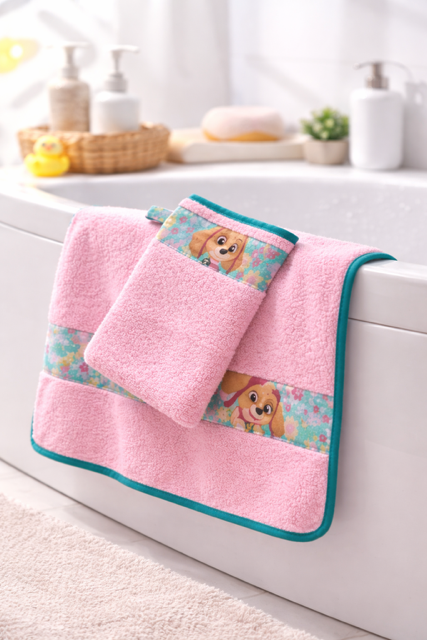 Lot serviette + gant de toilette