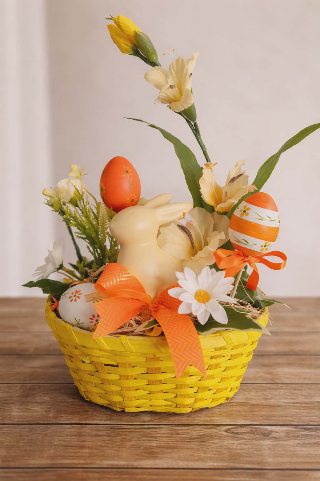 Panier Composition lapin /Florale - artisanale